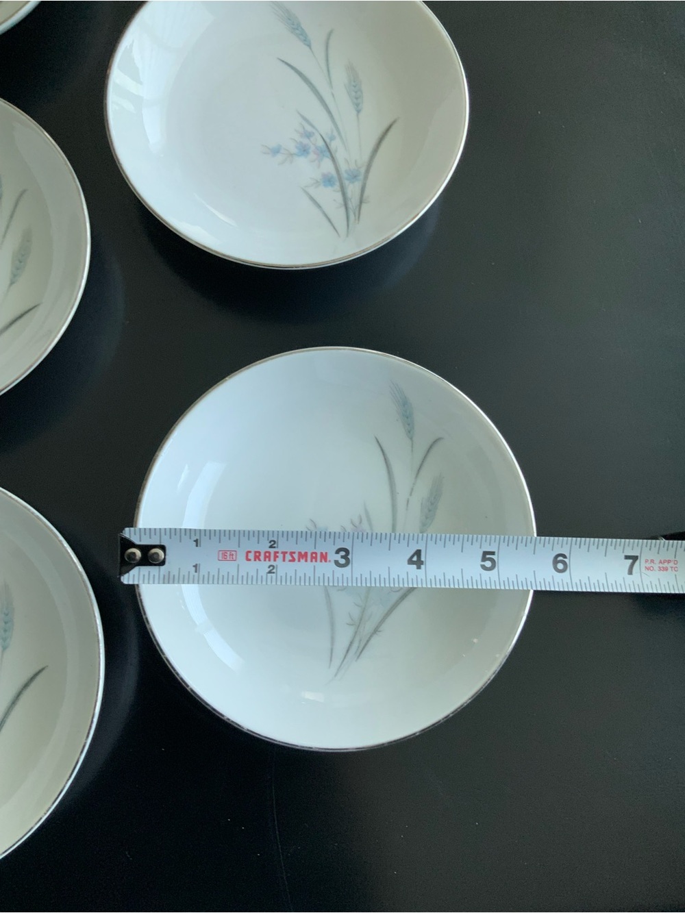 Castlecourt Fine China Wheat Harvest Japan 6 Fruit bowls Berry Blue - Picture 4 of 5